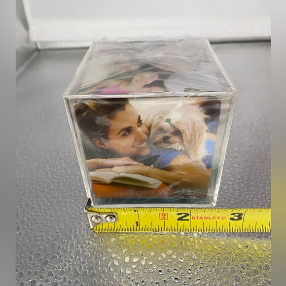 Floating Acrylic Photo Cube w/ Magnetic Base - Picture 6 of 9